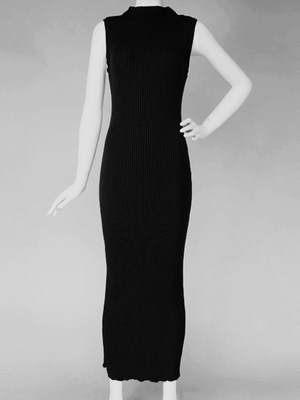 ナイロン3Dケーブルニットワンピース