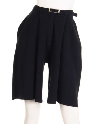 ベルト付きニットキュロットパンツ