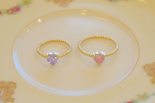 ダブルハートリング(ピンク×ラベンダー)