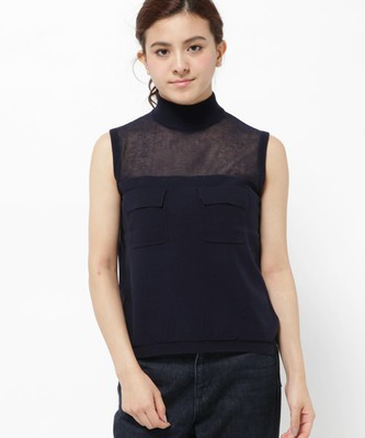 ハイネックノースリーブニット