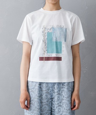 マーブルプリントスクエアプリントTEE