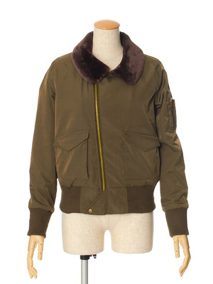 ファー衿付きミリタリーブルゾン/an another angelus