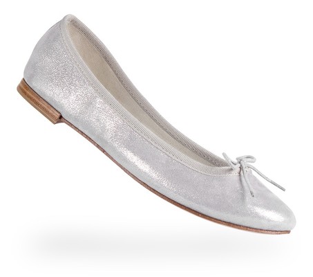 Ballerina Cendrillon Metallic goatskin suede Orgeat grey