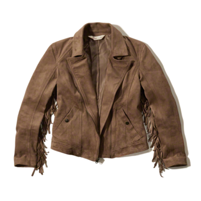 Faux Suede Fringe Jacket