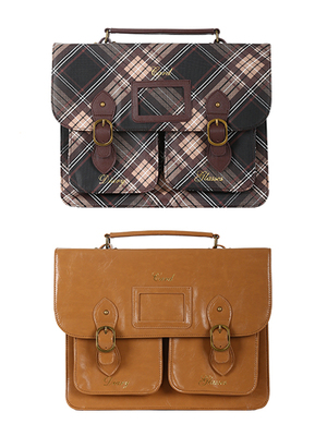 ロゴプリント入りサッチェルバッグ/F i.n.t