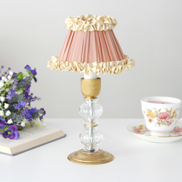 French Frill Stand Lamp (Small) (ピーチ×アイボリー)
