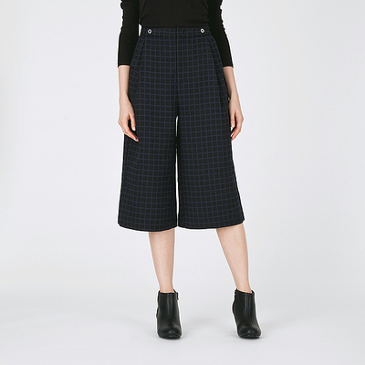 GU（ジーユー）タックガウチョパンツ（チェック）