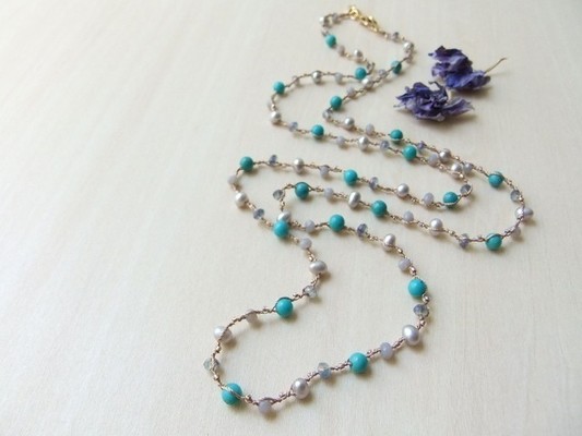  ターコイズロングネックレス