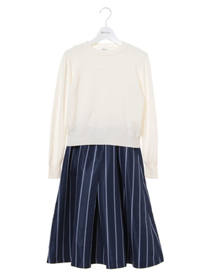 ニットドッキングストライプワンピース