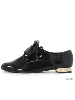 オーガンジーレースアップシューズ