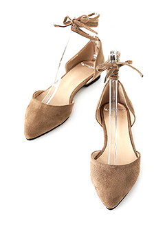 スエード調ストラップポインテッドトゥシュー