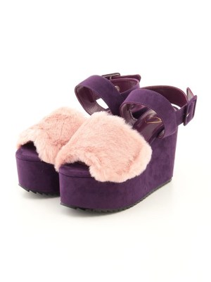 Fur厚底サンダル