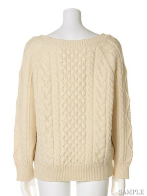 ドルマンケーブルニットプルオーバー