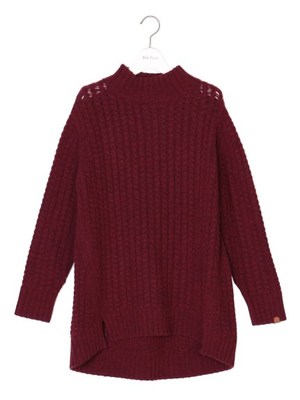 編み柄ビックシルエットプルオーバー