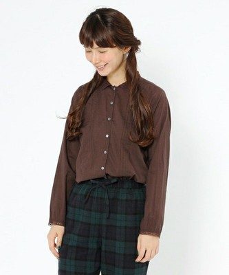 studio CLIP（スタジオクリップ） コットンボイル襟レースブラウス