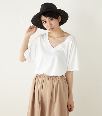 MOUSSY ERI LOOSE V／N TOPS J ３