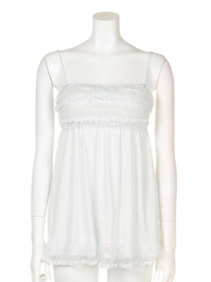 ドットチュールカップインキャミソール