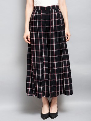 チェックプリーツパンツ