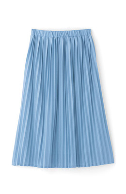 ミモレ丈のカットソープリーツスカート