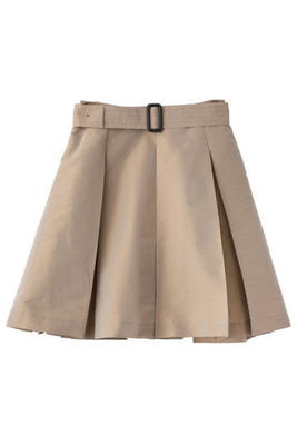 サッシュベルト付タックタフタカラースカート