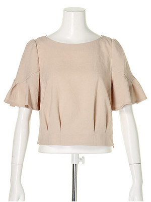 袖口フレアクロップドブラウス