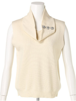 スヌード付ミラノリブニット