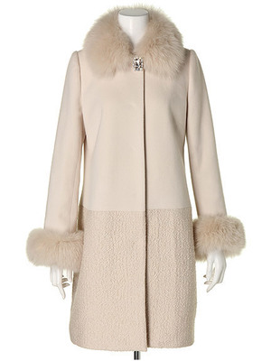 ファー付き切り替えコート