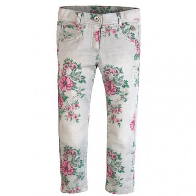 PANTALON DENIM EXTENSIBLE "FLEURS"