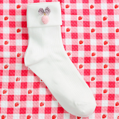 ドロップスの三つ折りソックス☆いちごみるく