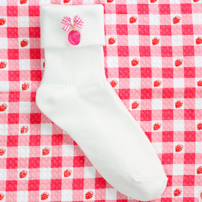 ドロップスの三つ折りソックス☆いちご