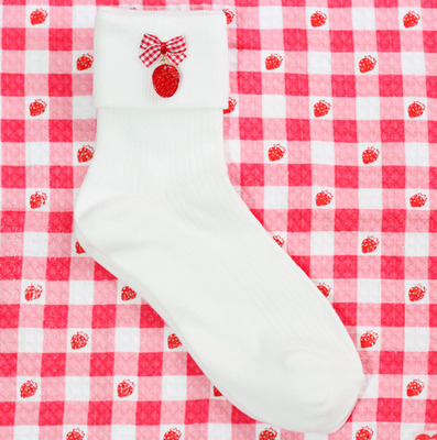 ドロップスの三つ折りソックス☆りんご