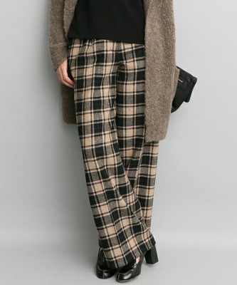 ROSSO チェックワイドパンツ