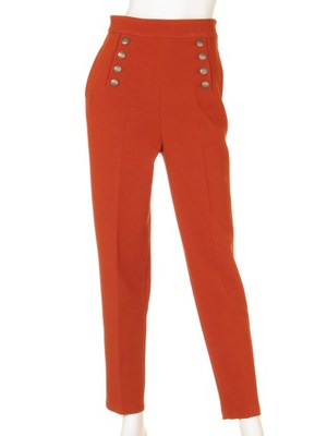 釦付ストレートパンツ