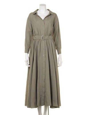 シャツマキシワンピース