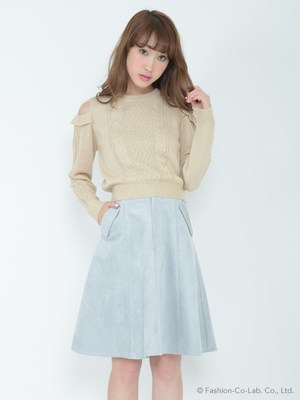 titty&Co. (ティティー アンド コー)  フェイクスエードフレアスカート