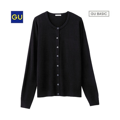 カシミヤタッチクルーネックカーディガン