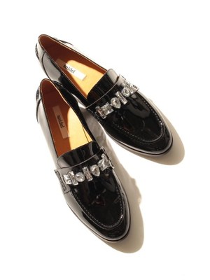 snidel (スナイデル) ビジューレザーローファー