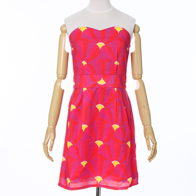 オーガニックコットン100% プリント ベアドレス 