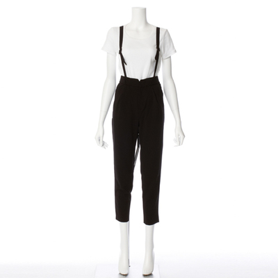 サスペンダー付きタックパンツ