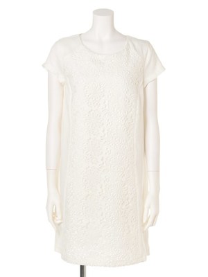 【1stline】フロントレース切替半袖ワンピCL－0586