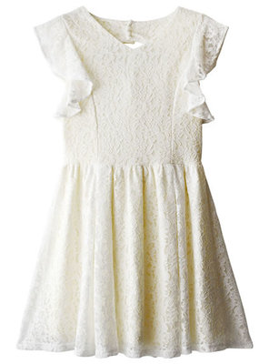 フリルスリーブレースワンピース