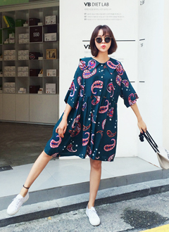 ペイズリープリントワンピース