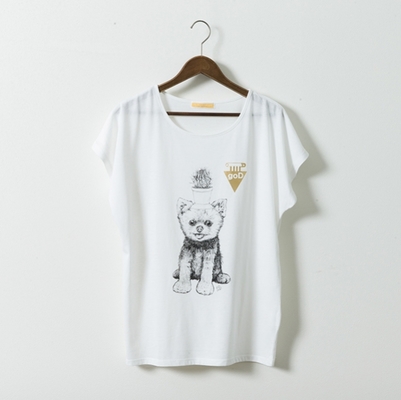 D[diː] Dog（ドッグ）Tシャツ レディース　ホワイト