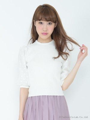 ドットスリーブニットプルオーバー