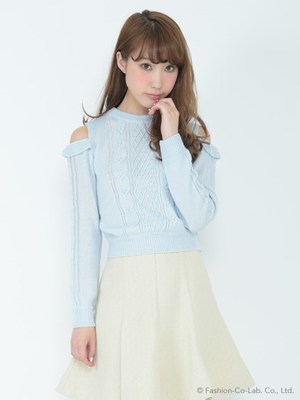 ショルダーフリルニットプルオーバー
