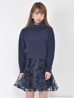 フラワーフロッキーコンビワンピース