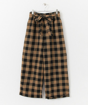 ブロックチェックワイドパンツ