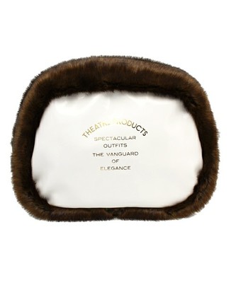 エナメルフェイクファーコンビ クラッチバッグ