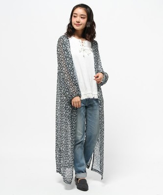 小花柄ジョーゼットロングガウン