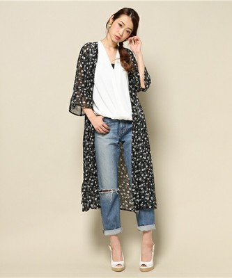 ANAP/アナップ CHILLE　ｼﾌｫﾝ花柄ﾛﾝｸﾞｶﾞｳﾝ